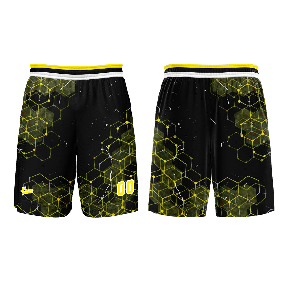 Custom Yellow Basketball Jersey Uniform Suit Printed Your Logo Name Number enthsush