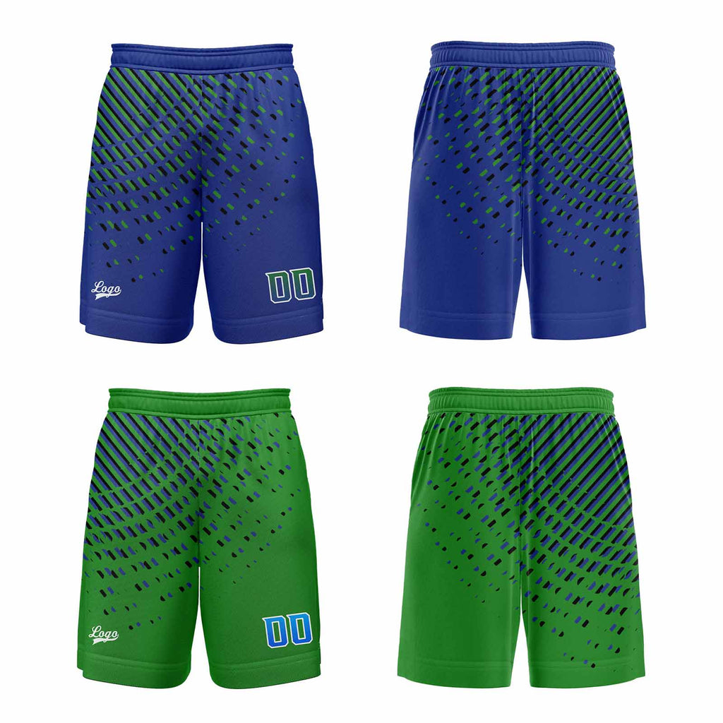 Custom Blue Green Reversible Basketball Suit for Adults and Kids Personalized Jersey enthsush