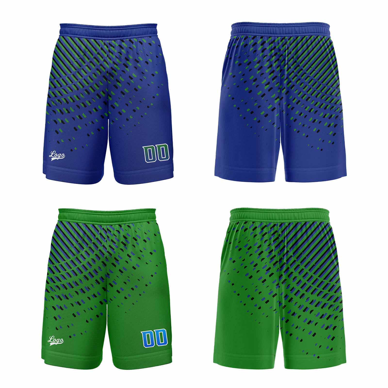 Custom Blue Green Reversible Basketball Suit for Adults and Kids Personalized Jersey enthsush