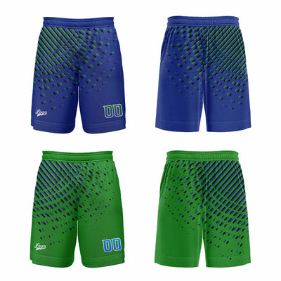 Custom Blue Green Reversible Basketball Suit for Adults and Kids Personalized Jersey enthsush