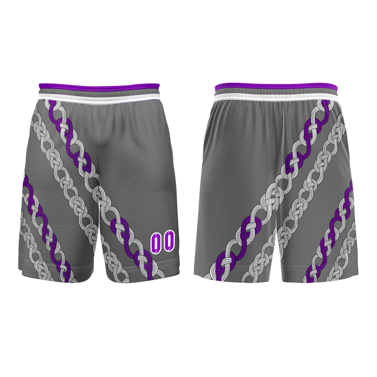 Custom Gray Violet Basketball Jersey Uniform Suit Printed Your Logo Name Number enthsush