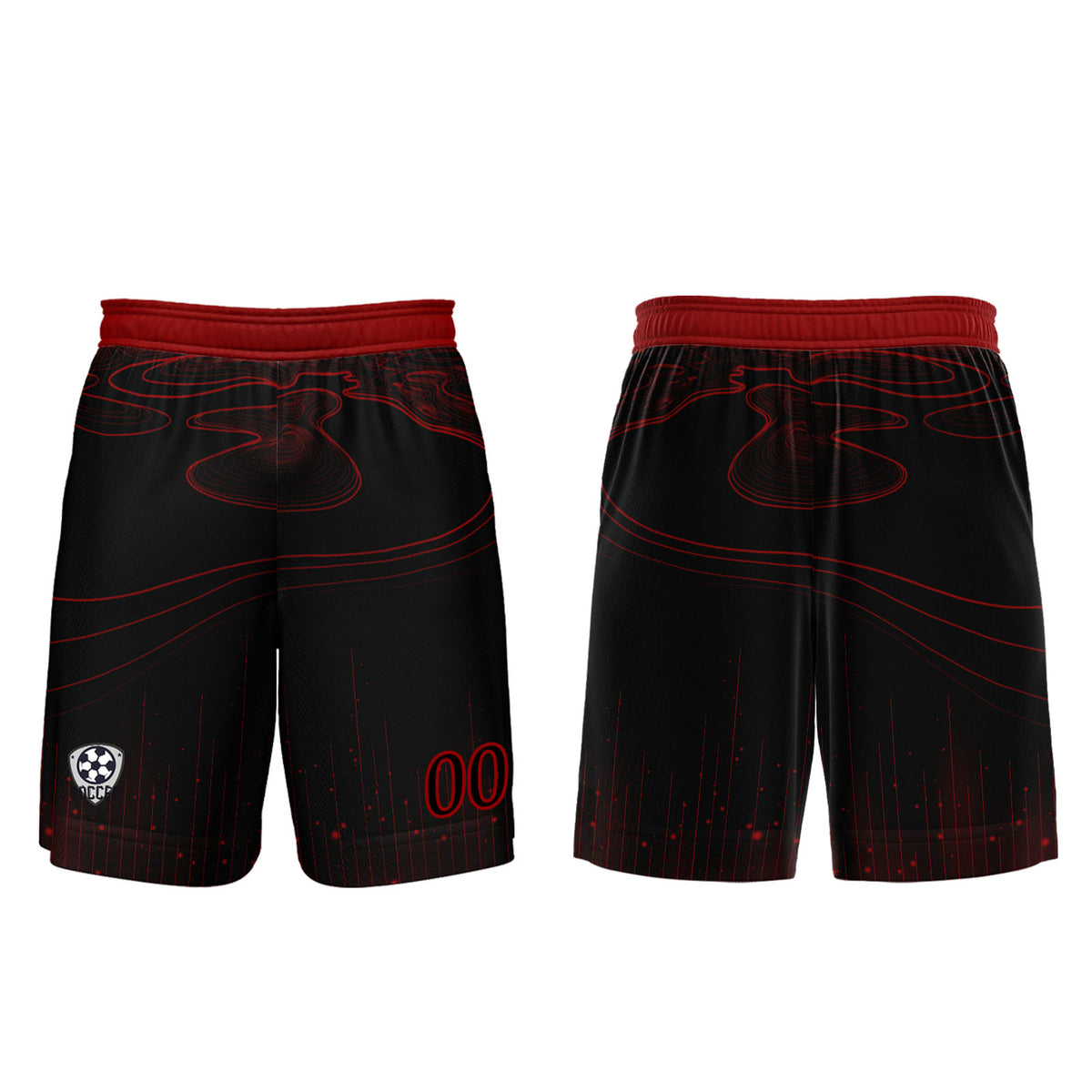 Custom Black Red Soccer Jerseys for Men Women Personalized Soccer Uniforms for Adult and Kid enthsush