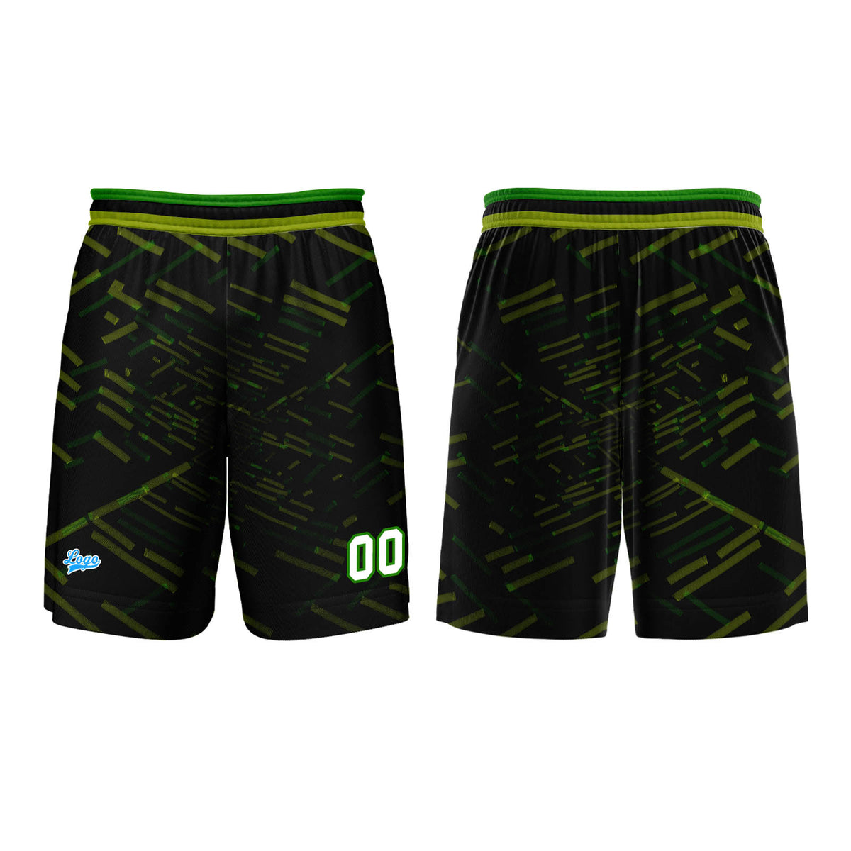 Custom Black Green Basketball Jersey Uniform Suit Printed Your Logo Name Number enthsush