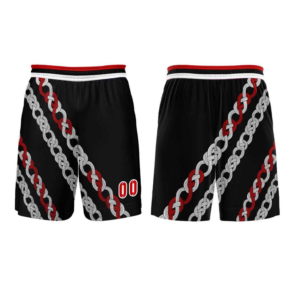 Custom Black Red Basketball Jersey Uniform Suit Printed Your Logo Name Number enthsush