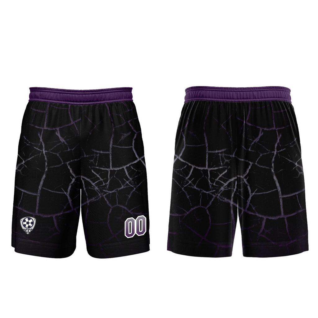 Custom Black Deep Purple Jerseys for Men Women Personalized Soccer Uniforms for Adult and Kid enthsush