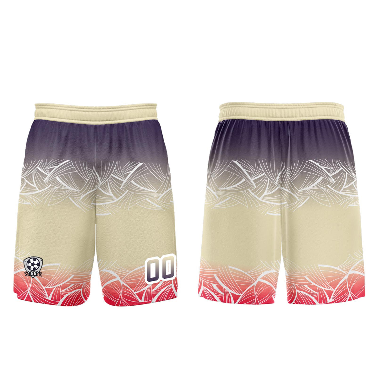 Custom Beige Purple Jerseys for Men Women Personalized Soccer Uniforms for Adult and Kid enthsush