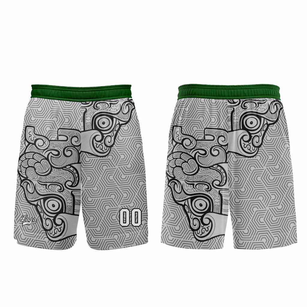 Custom Gray Green Basketball Jersey Uniform Suit Printed Your Logo Name Number enthsush