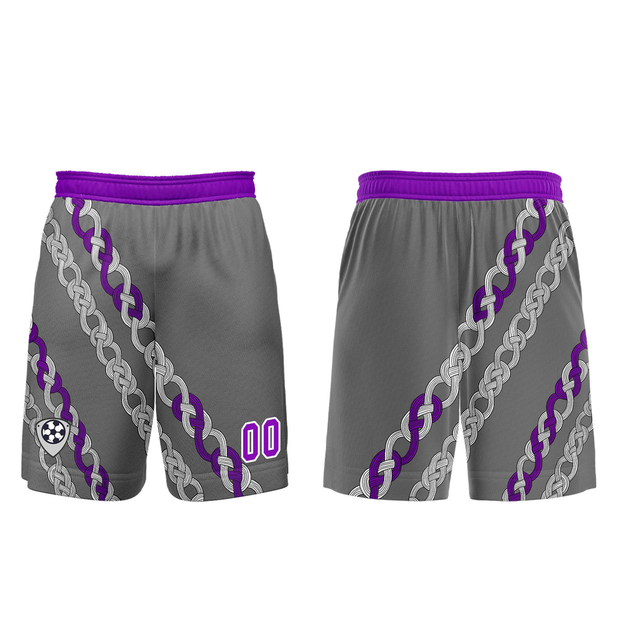 Custom Gray Violet Jerseys for Men Women Personalized Soccer Uniforms for Adult and Kid enthsush
