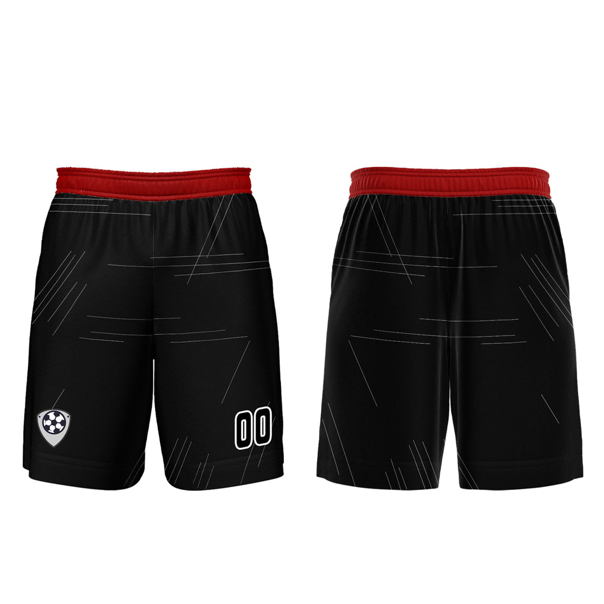 Custom Black Red Jerseys for Men Women Personalized Soccer Uniforms for Adult and Kid enthsush