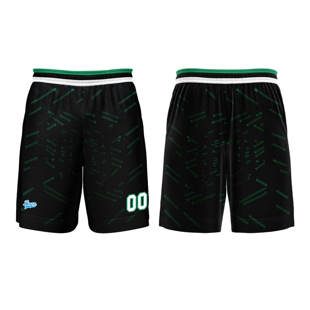 Custom Black Dark Green Basketball Jersey Uniform Suit Printed Your Logo Name Number enthsush