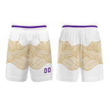 Custom White Yellow Violet Basketball Jersey Uniform Suit Printed Your Logo Name Number
