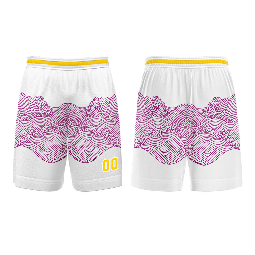 Custom White Purple Yellow Basketball Jersey Uniform Suit Printed Your Logo Name Number enthsush