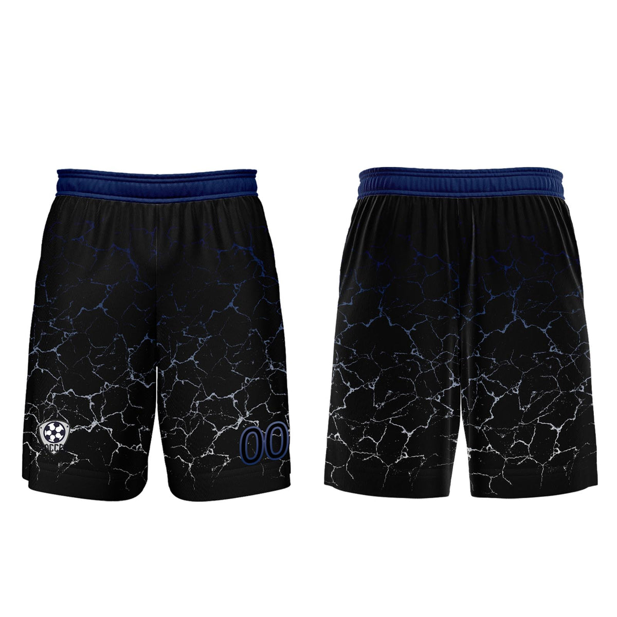 Custom Black Deepblue Jerseys for Men Women Personalized Soccer Uniforms for Adult and Kid enthsush