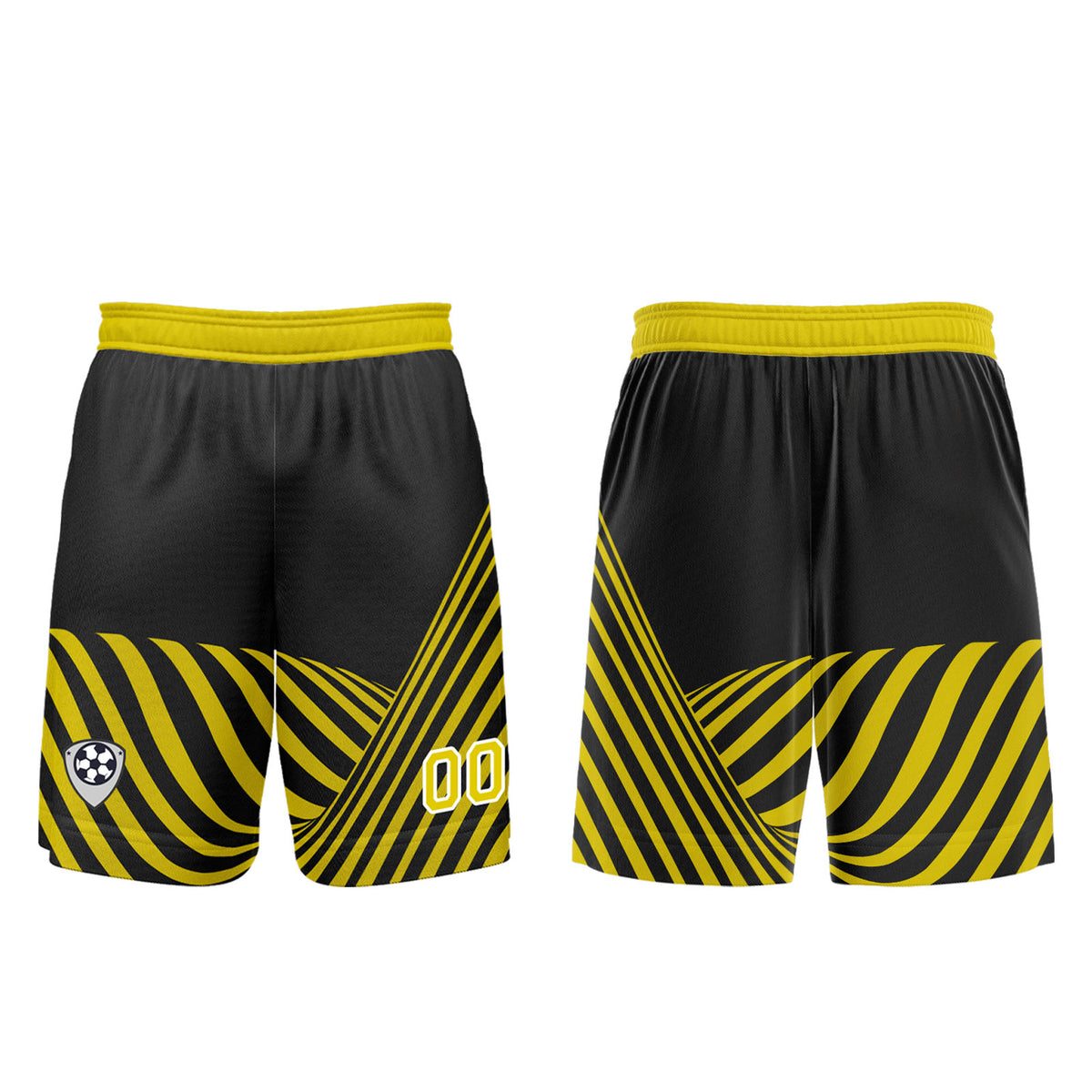 Custom Black Yellow Soccer Jerseys for Men Women Personalized Soccer Uniforms for Adult and Kid enthsush