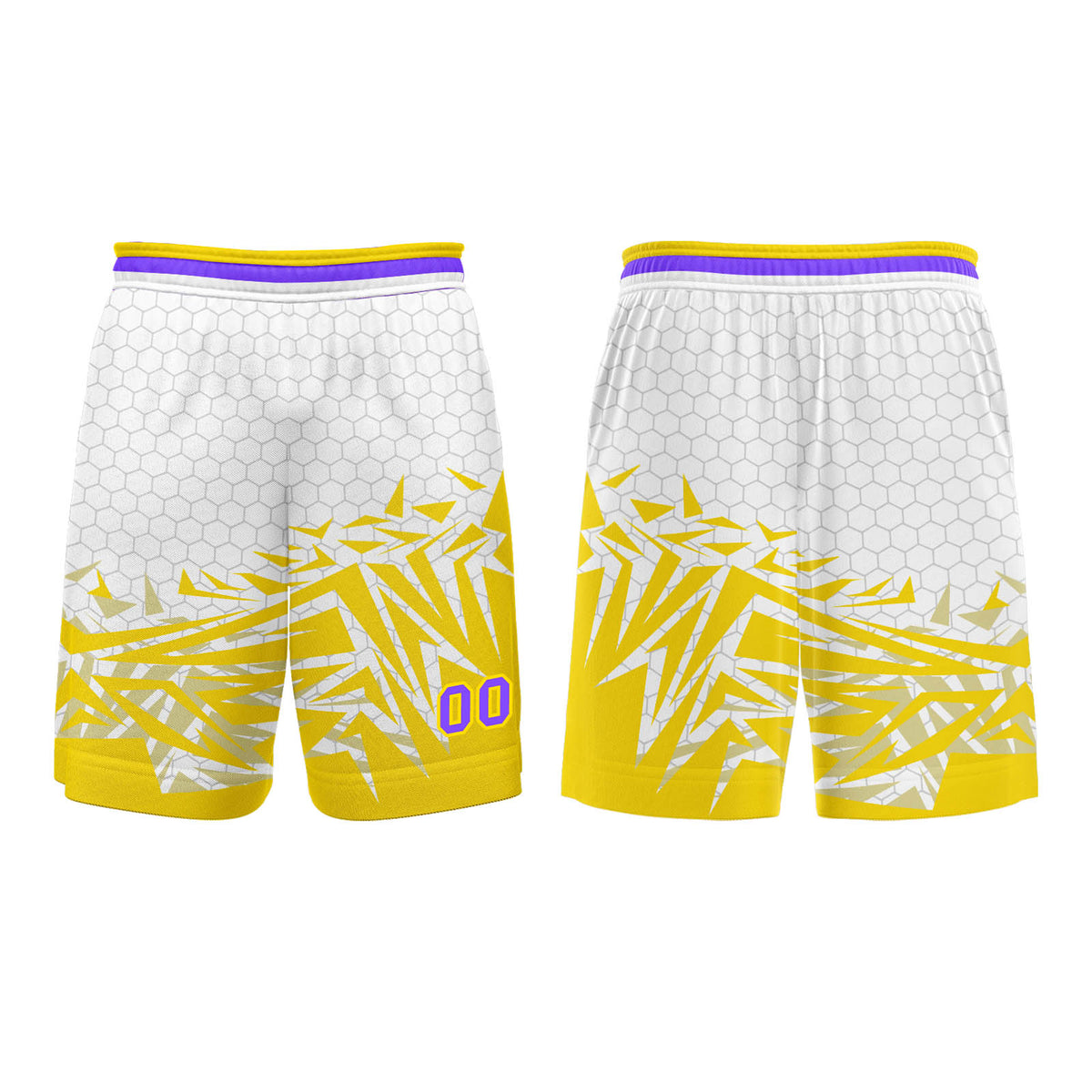 Custom Yellow Violet Basketball Jersey Uniform Suit Printed Your Logo Name Number enthsush