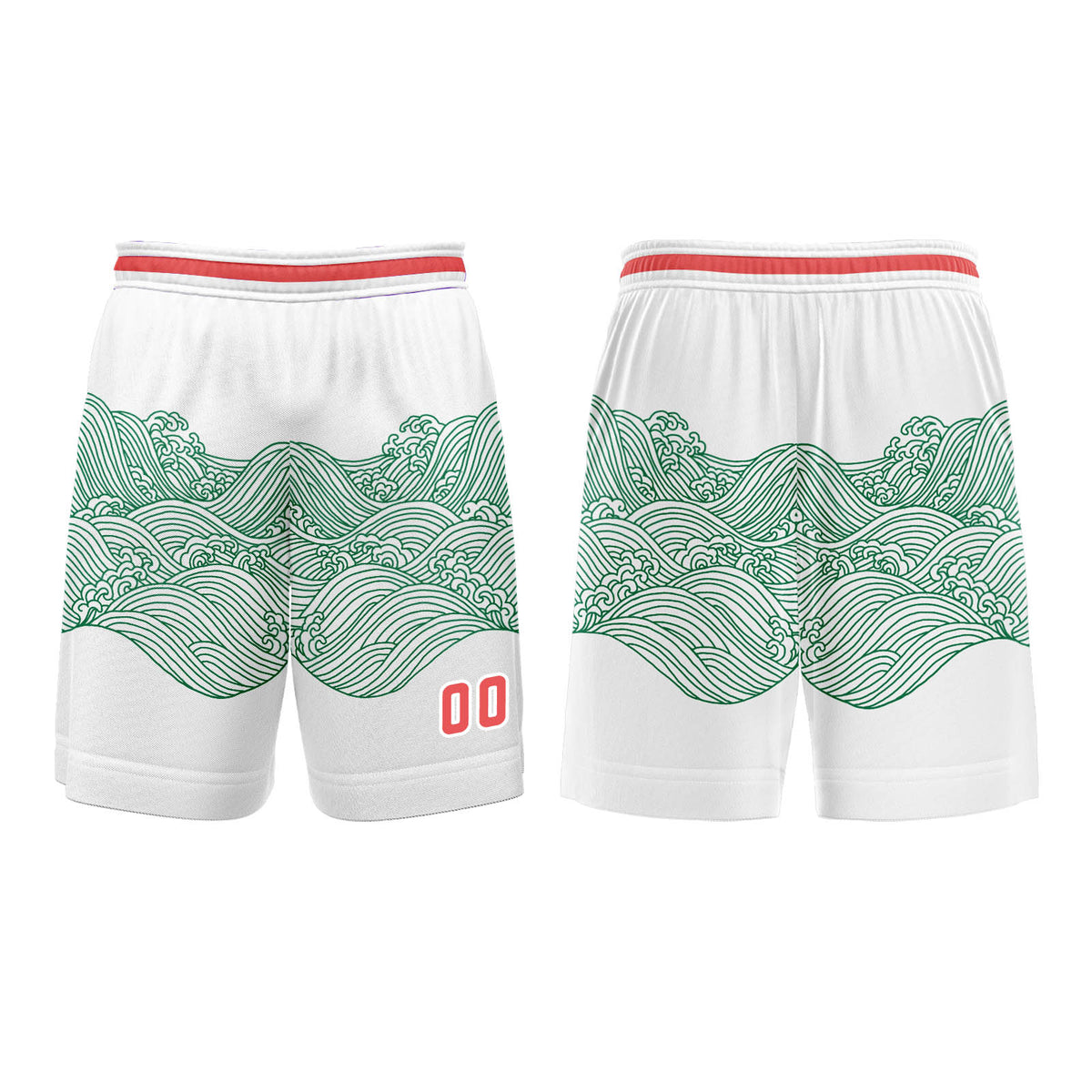 Custom White Green Red Basketball Jersey Uniform Suit Printed Your Logo Name Number enthsush