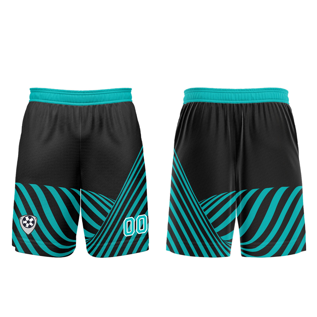Custom Black Teal Soccer Jerseys for Men Women Personalized Soccer Uniforms for Adult and Kid enthsush