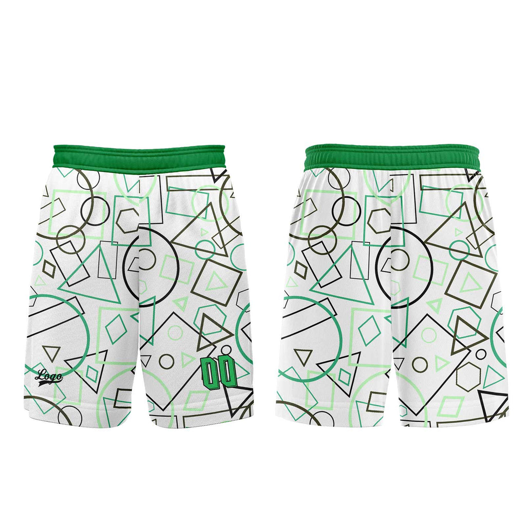 Custom White Green Basketball Jersey Uniform Suit Printed Your Logo Name Number enthsush