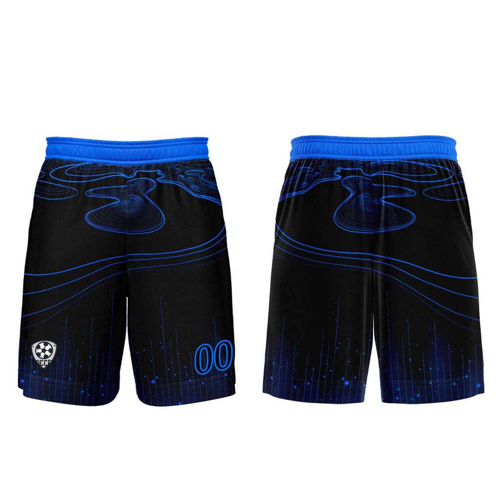 Custom Black Blue Soccer Jerseys for Men Women Personalized Soccer Uniforms for Adult and Kid enthsush
