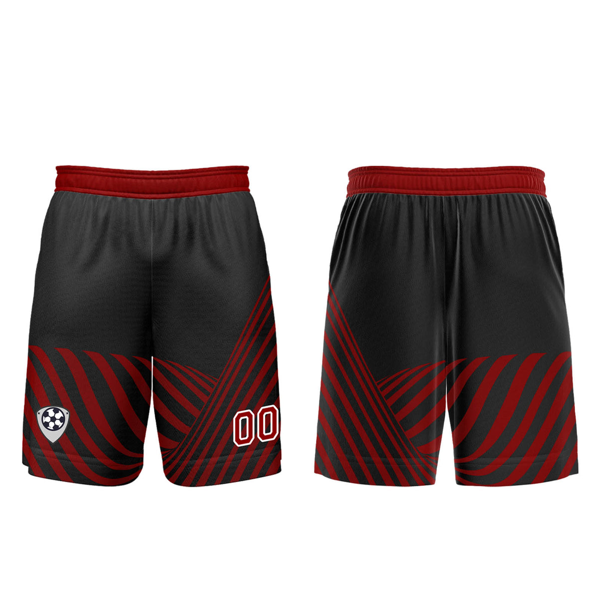 Custom Black Red Soccer Jerseys for Men Women Personalized Soccer Uniforms for Adult and Kid enthsush