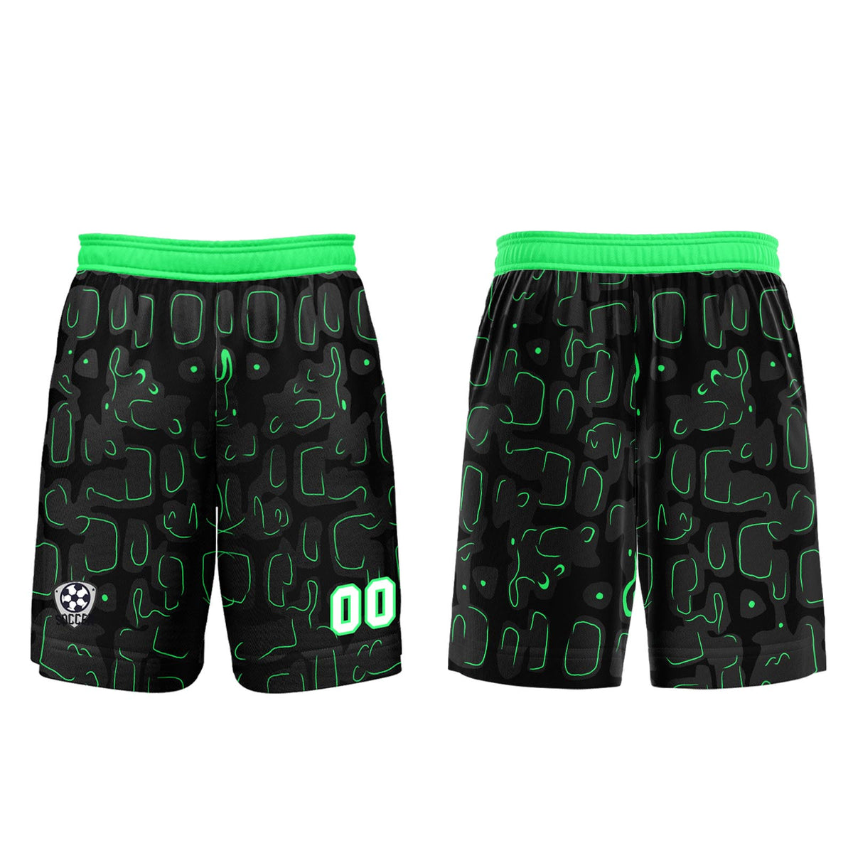 Custom Black Green Jerseys for Men Women Personalized Soccer Uniforms for Adult and Kid enthsush