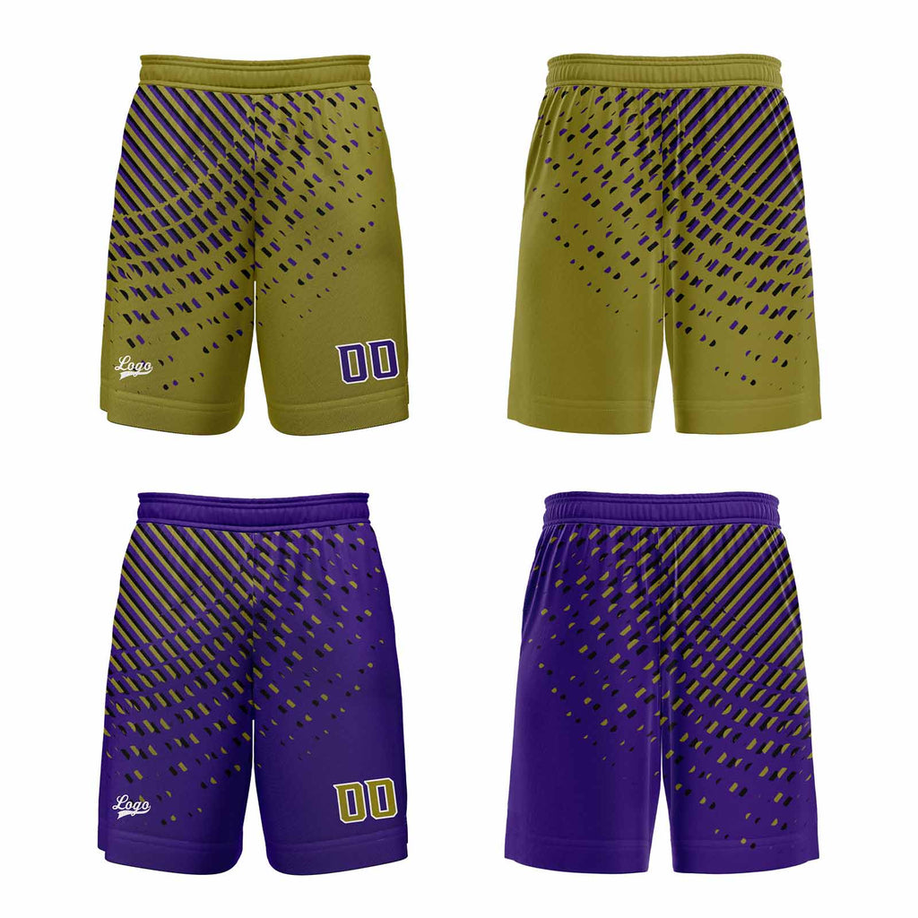 Custom Gold Purple Reversible Basketball Suit for Adults and Kids Personalized Jersey enthsush