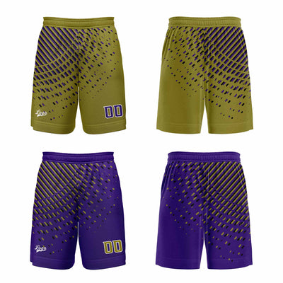 Custom Gold Purple Reversible Basketball Suit for Adults and Kids Personalized Jersey enthsush