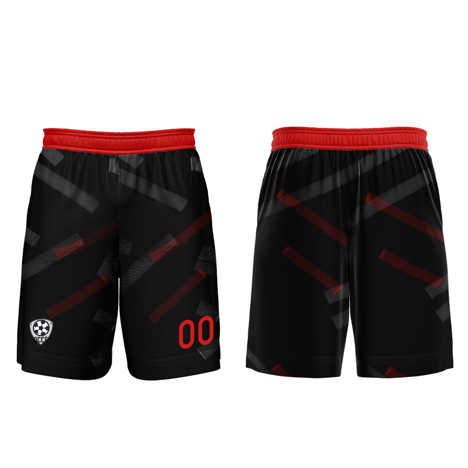 Custom Black Red Jerseys for Men Women Personalized Soccer Uniforms for Adult and Kid enthsush