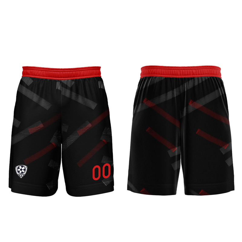 Custom Black Red Jerseys for Men Women Personalized Soccer Uniforms for Adult and Kid
