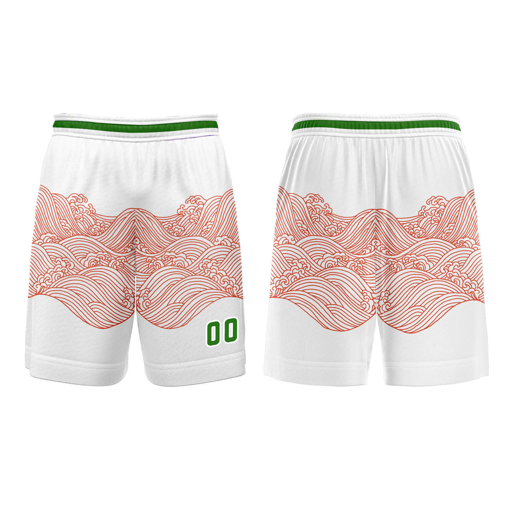 Custom White Red Green Basketball Jersey Uniform Suit Printed Your Logo Name Number enthsush