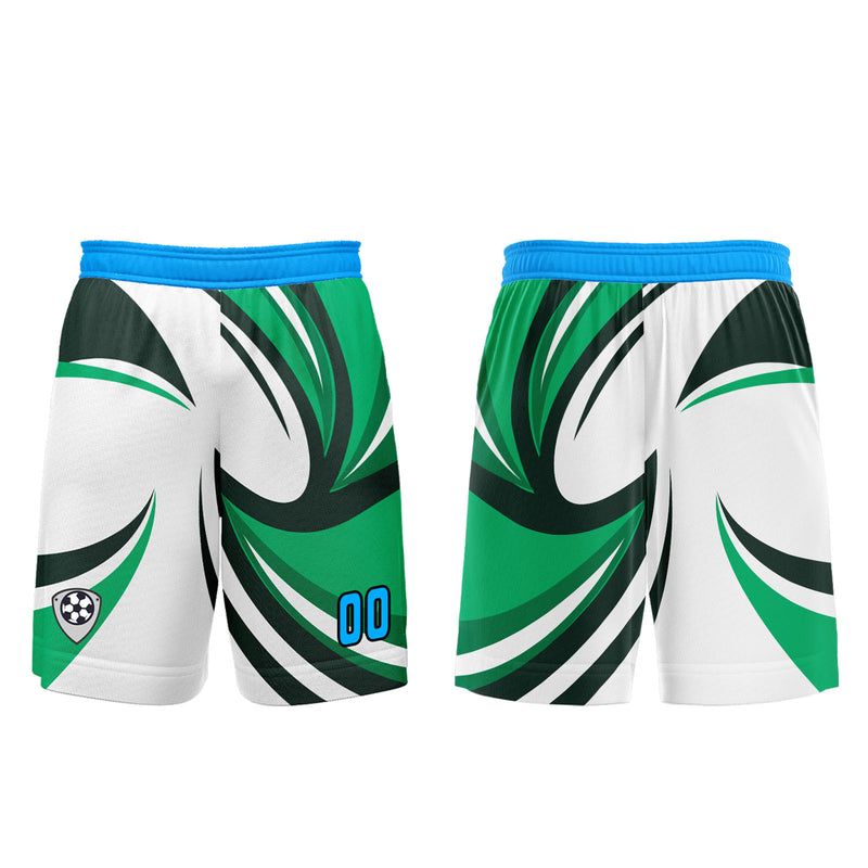 Custom White Green Jerseys for Men Women Personalized Soccer Uniforms for Adult and Kid