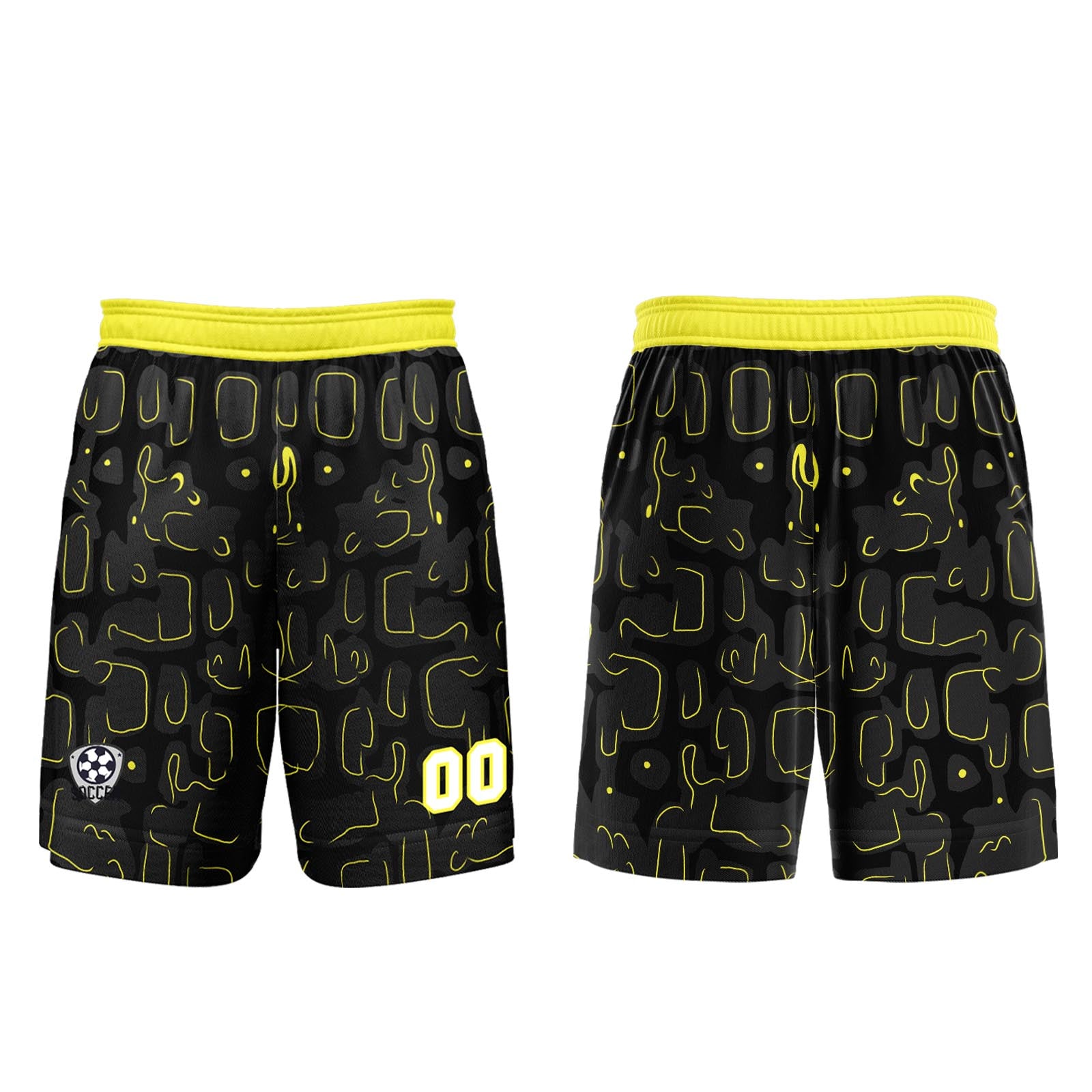 Custom Black Yellow Jerseys for Men Women Personalized Soccer Uniforms for Adult and Kid enthsush