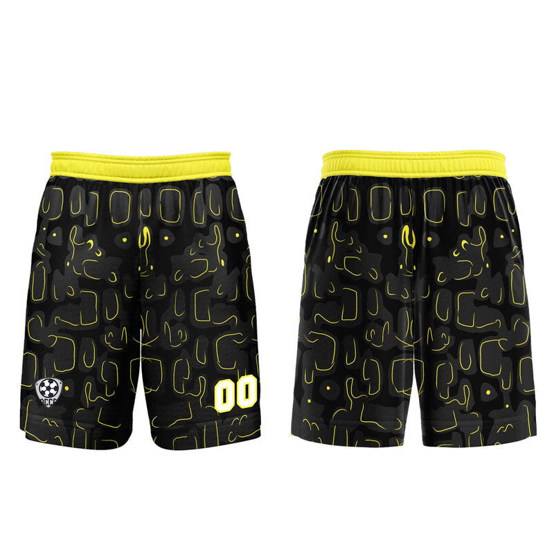 Custom Black Yellow Jerseys for Men Women Personalized Soccer Uniforms for Adult and Kid