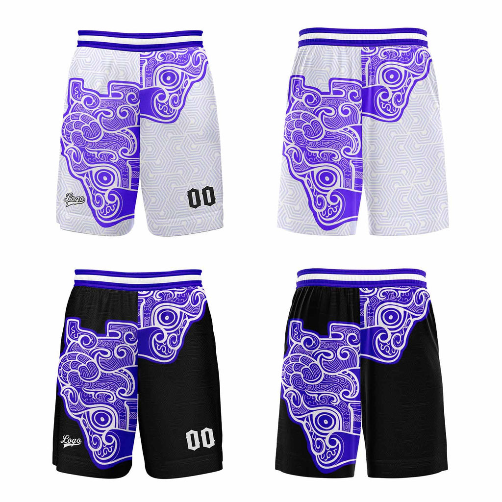 Custom White Black Reversible Basketball Suit for Adults and Kids Personalized Jersey enthsush