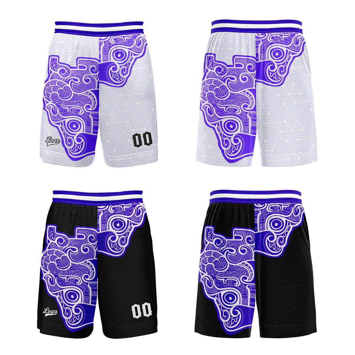 Custom White Black Reversible Basketball Suit for Adults and Kids Personalized Jersey enthsush