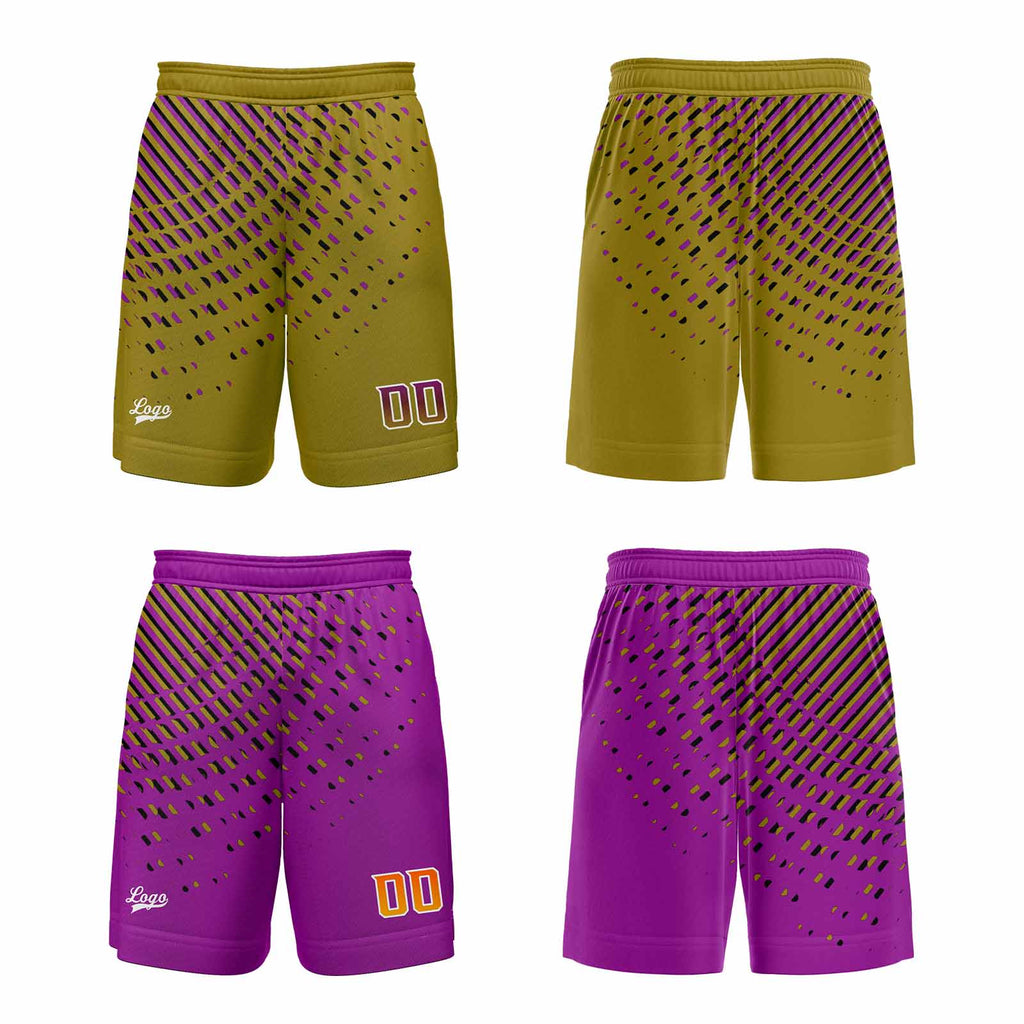 Custom Gold Pink Reversible Basketball Suit for Adults and Kids Personalized Jersey enthsush