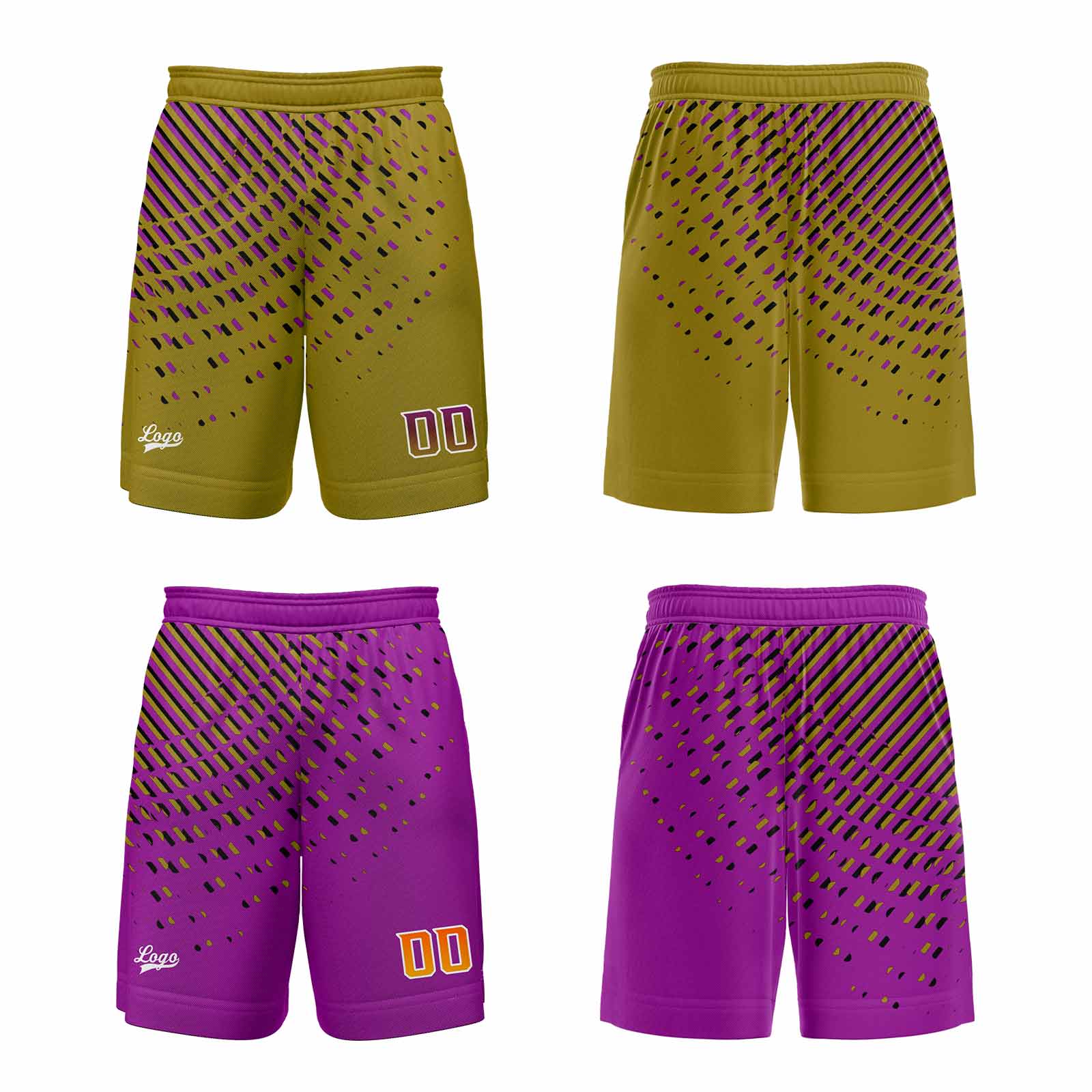 Custom Gold Pink Reversible Basketball Suit for Adults and Kids Personalized Jersey enthsush