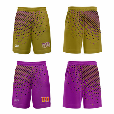Custom Gold Pink Reversible Basketball Suit for Adults and Kids Personalized Jersey enthsush