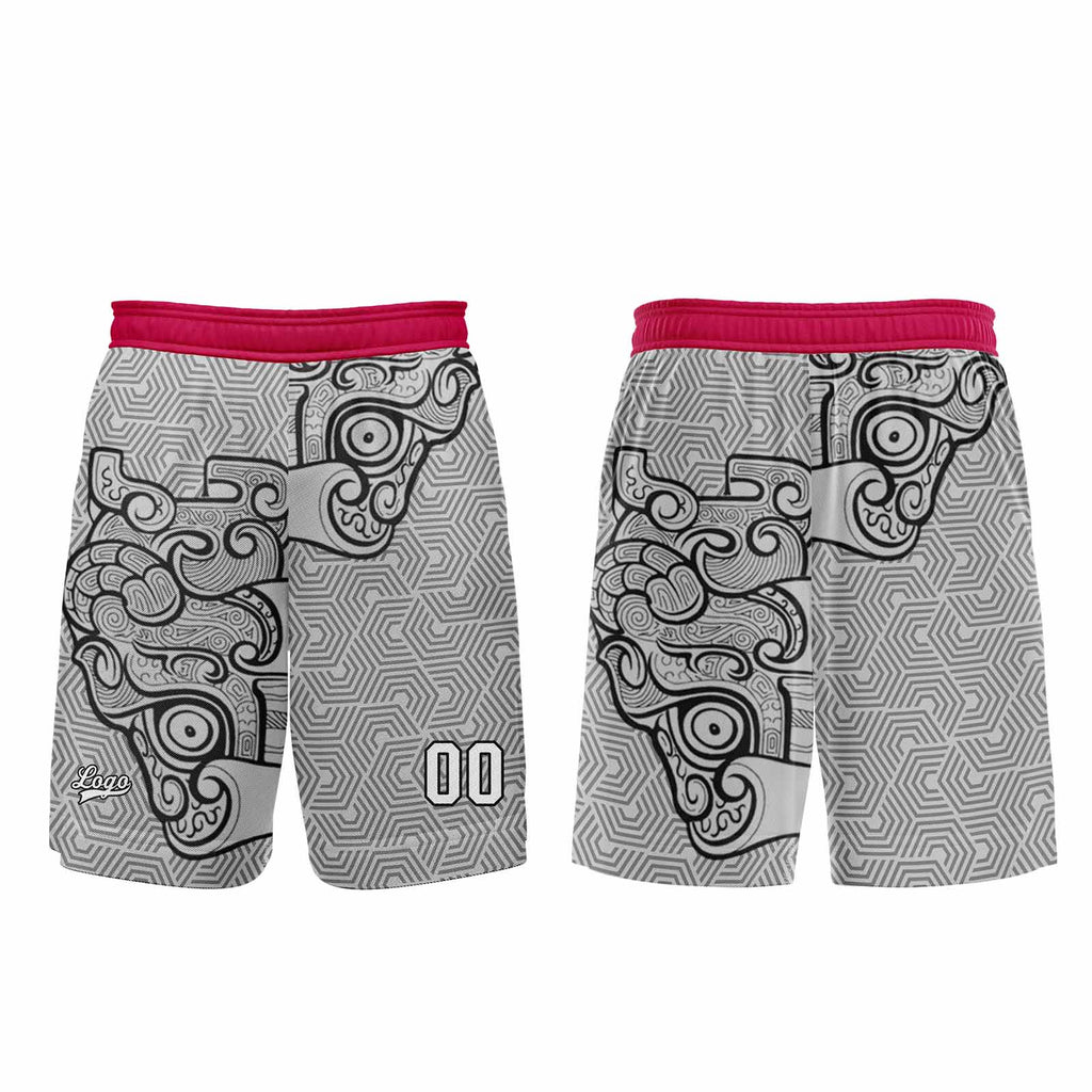 Custom Gray Pink Basketball Jersey Uniform Suit Printed Your Logo Name Number enthsush