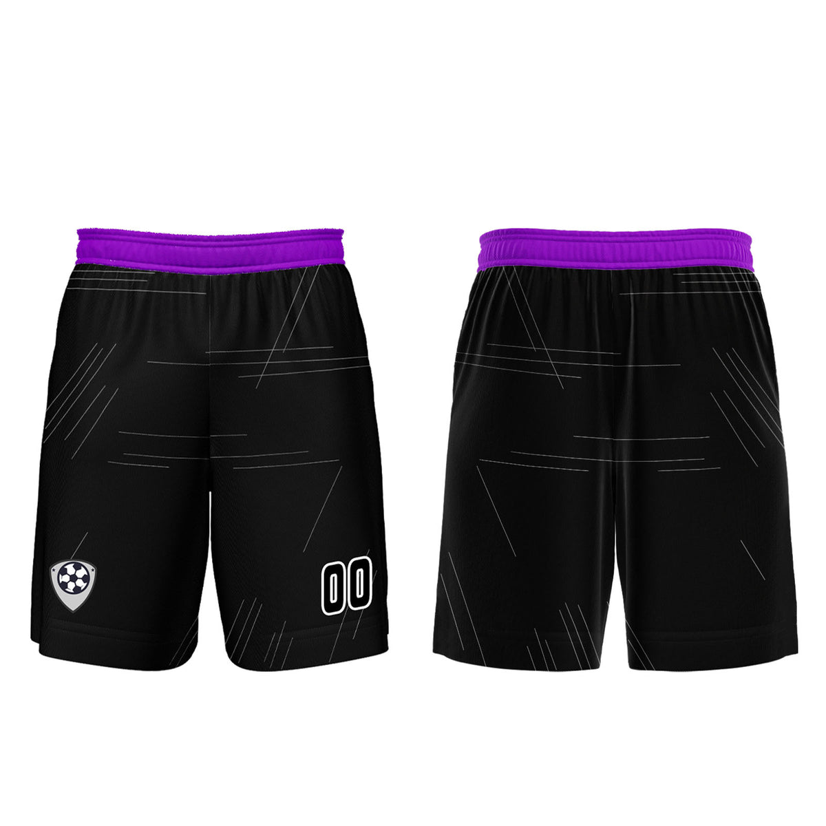 Custom Black Purple Jerseys for Men Women Personalized Soccer Uniforms for Adult and Kid enthsush