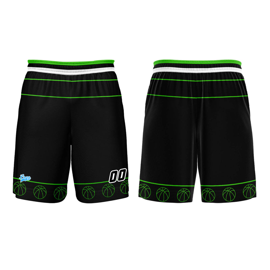 Custom Black Green Basketball Jersey Uniform Suit Printed Your Logo Name Number enthsush
