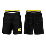 Custom Black Yellow Basketball Jersey Uniform Suit Printed Your Logo Name Number