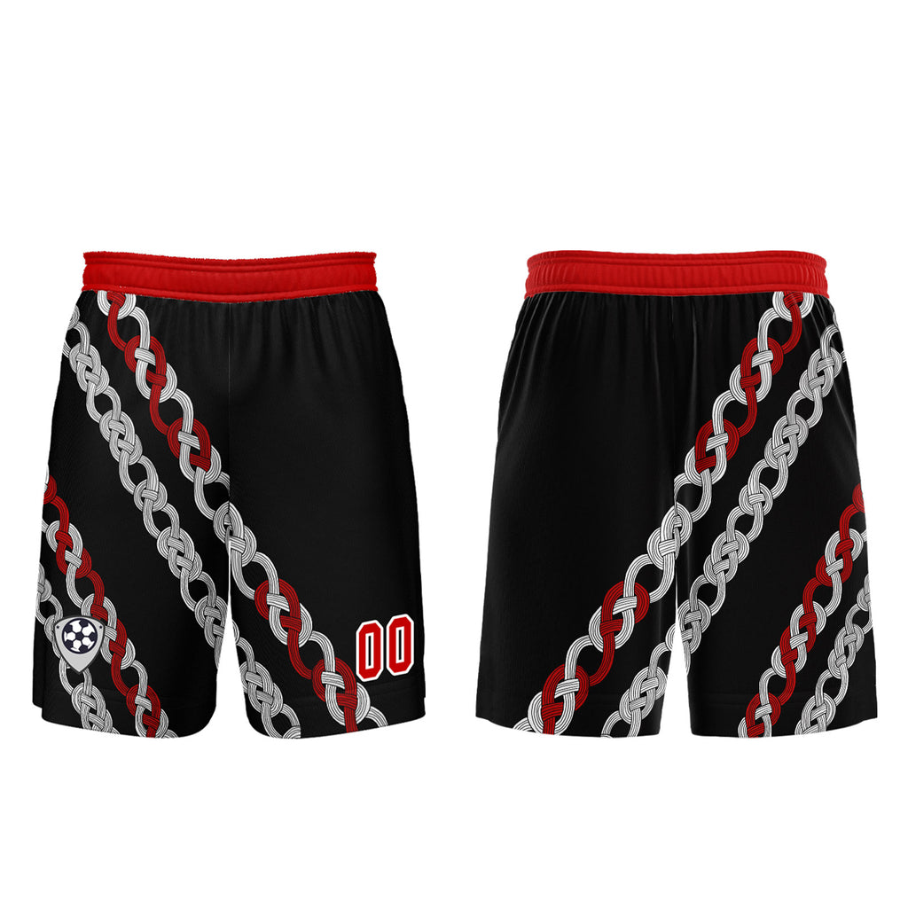 Custom Black Red Soccer Jerseys for Men Women Personalized Soccer Uniforms for Adult and Kid enthsush