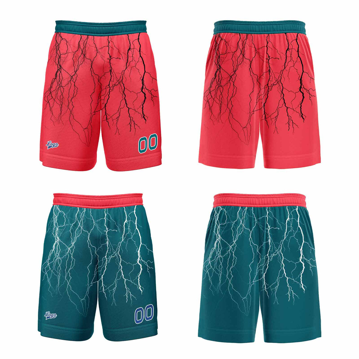 Custom Red Midnight Green Reversible Basketball Suit for Adults and Kids Personalized Jersey enthsush