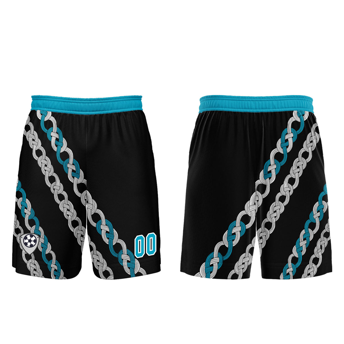 Custom Black Teal Soccer Jerseys for Men Women Personalized Soccer Uniforms for Adult and Kid enthsush