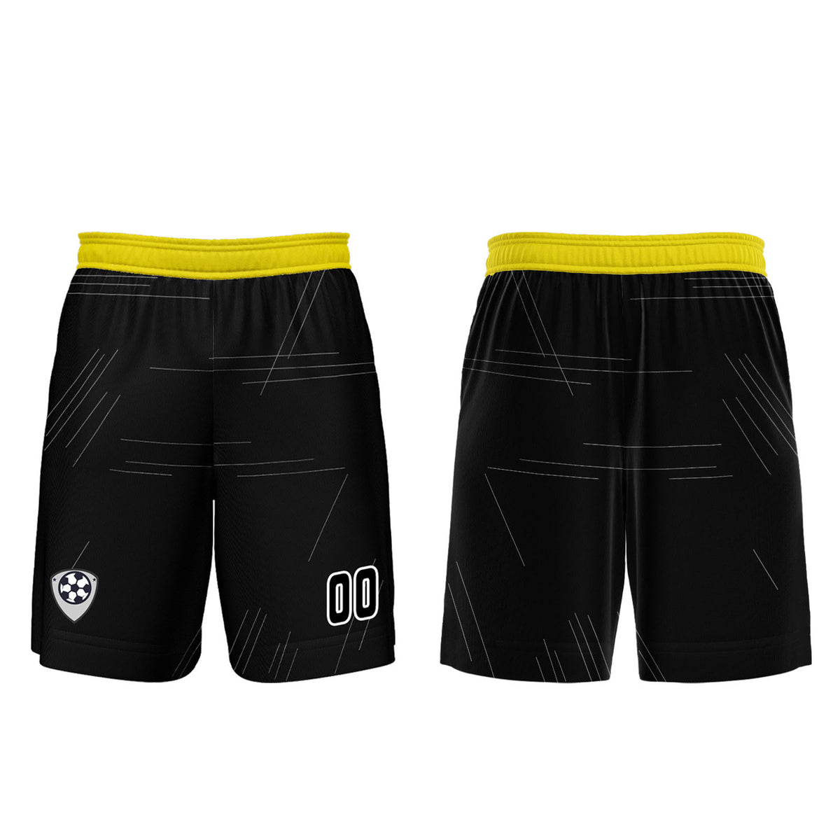 Custom Black Yellow Jerseys for Men Women Personalized Soccer Uniforms for Adult and Kid enthsush