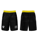 Custom Black Yellow Jerseys for Men Women Personalized Soccer Uniforms for Adult and Kid