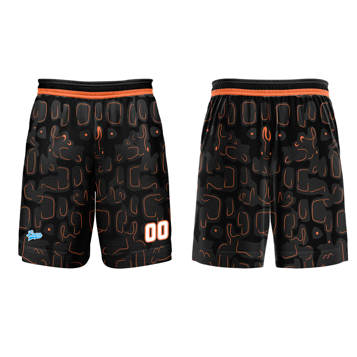 Custom Orange Basketball Jersey Uniform Suit Printed Your Logo Name Number enthsush