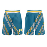 Custom Yellow Blue Basketball Jersey Uniform Suit Printed Your Logo Name Number