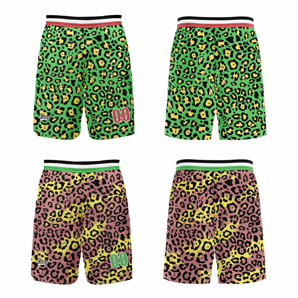 Custom Pink Green Reversible Basketball Suit for Adults and Kids Personalized Jersey enthsush